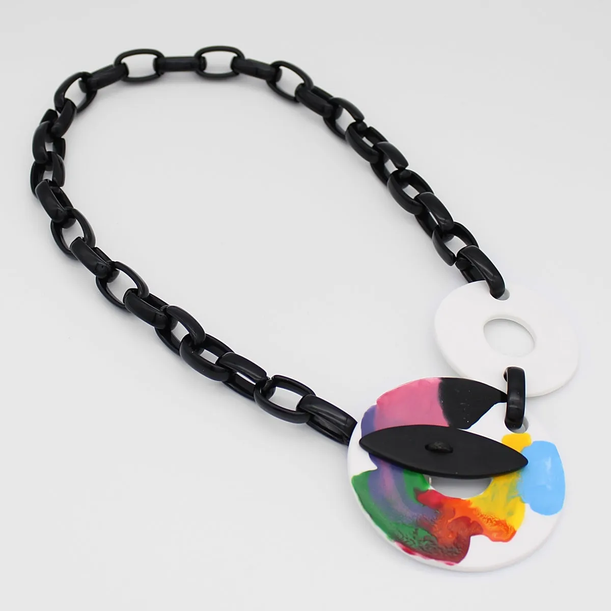 Multi-Color Chain Toggle Necklace