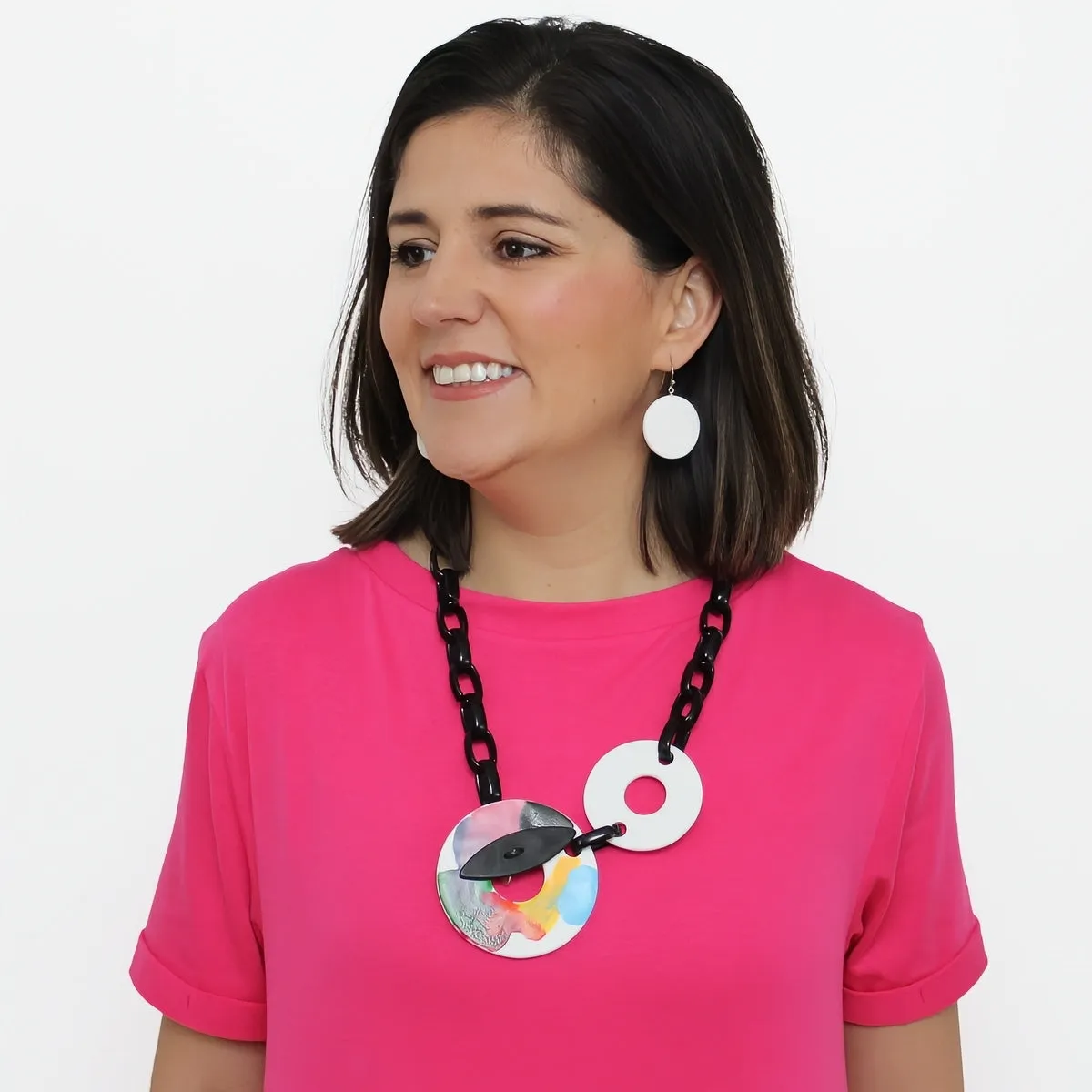 Multi-Color Chain Toggle Necklace