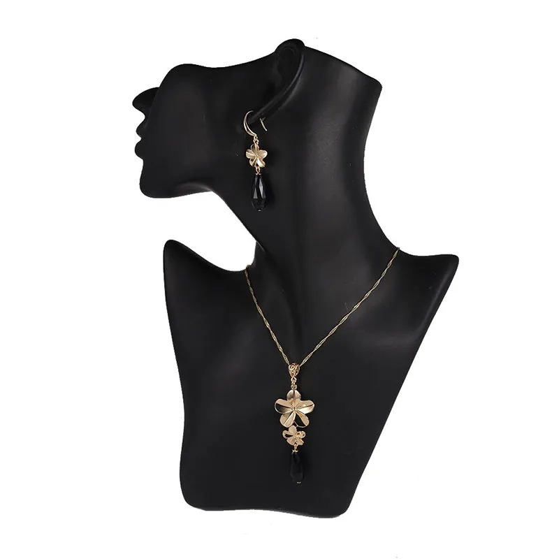 Multi-color Crystal Pendant Necklaces and Earrings Jewelry Sets