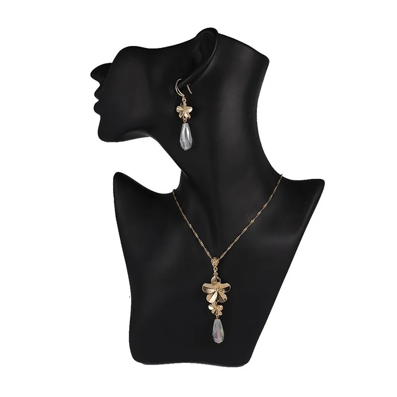 Multi-color Crystal Pendant Necklaces and Earrings Jewelry Sets