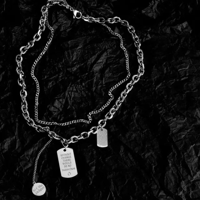 Multi Layer Chain Woman Rock Thick Chain Street Snap Necklace