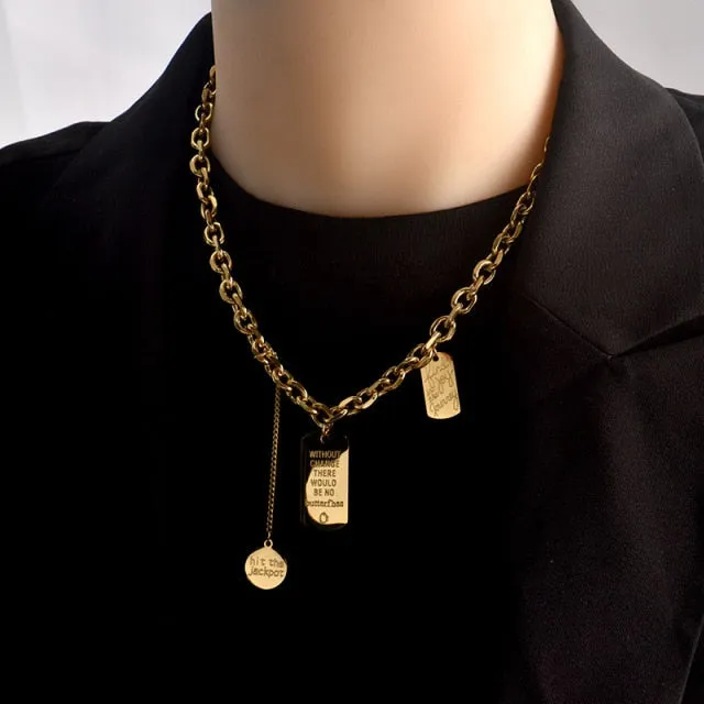 Multi Layer Chain Woman Rock Thick Chain Street Snap Necklace