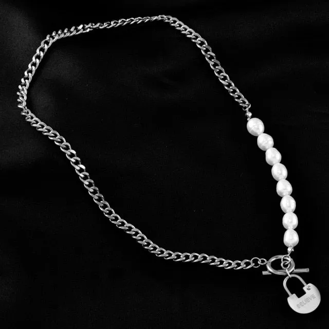 Multi Layer Chain Woman Rock Thick Chain Street Snap Necklace