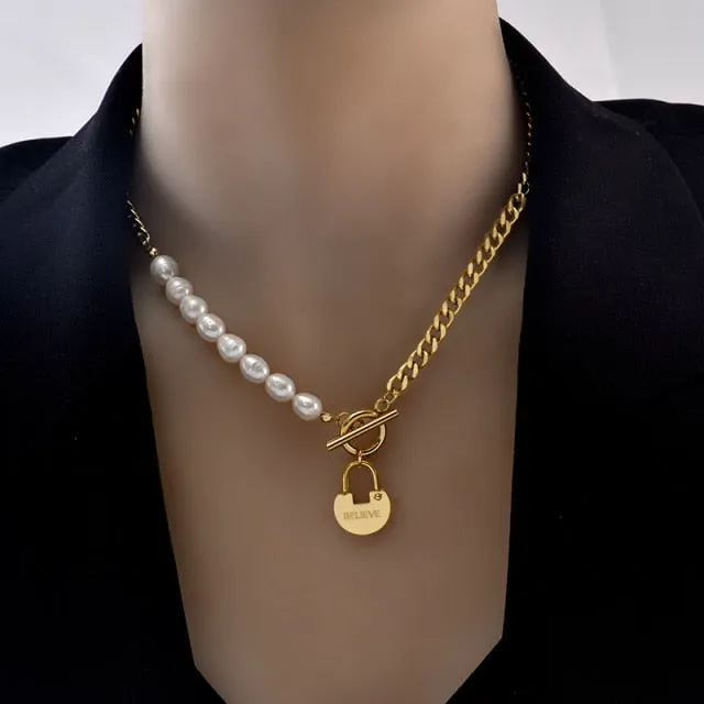 Multi Layer Chain Woman Rock Thick Chain Street Snap Necklace