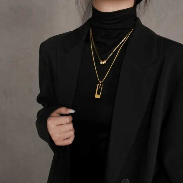 Multi Layer Chain Woman Rock Thick Chain Street Snap Necklace