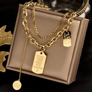 Multi Layer Chain Woman Rock Thick Chain Street Snap Necklace