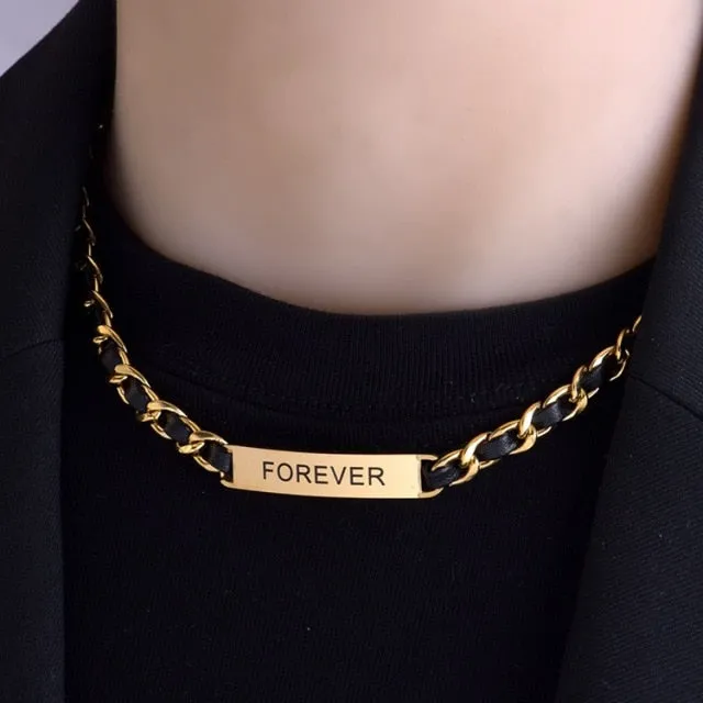 Multi Layer Chain Woman Rock Thick Chain Street Snap Necklace