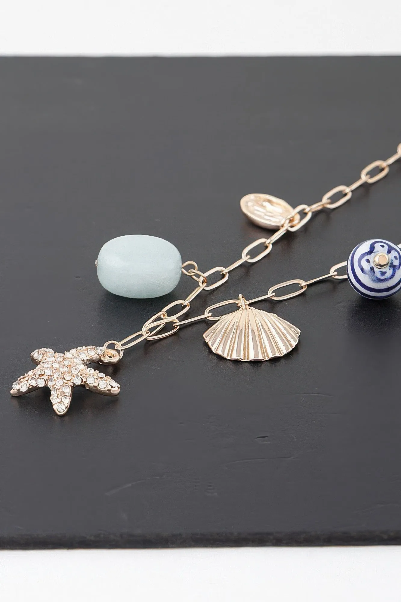 Multi Sea Charm Chain Necklace