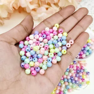 Multicolor Acrylic Mermaid Beads - 6 MM