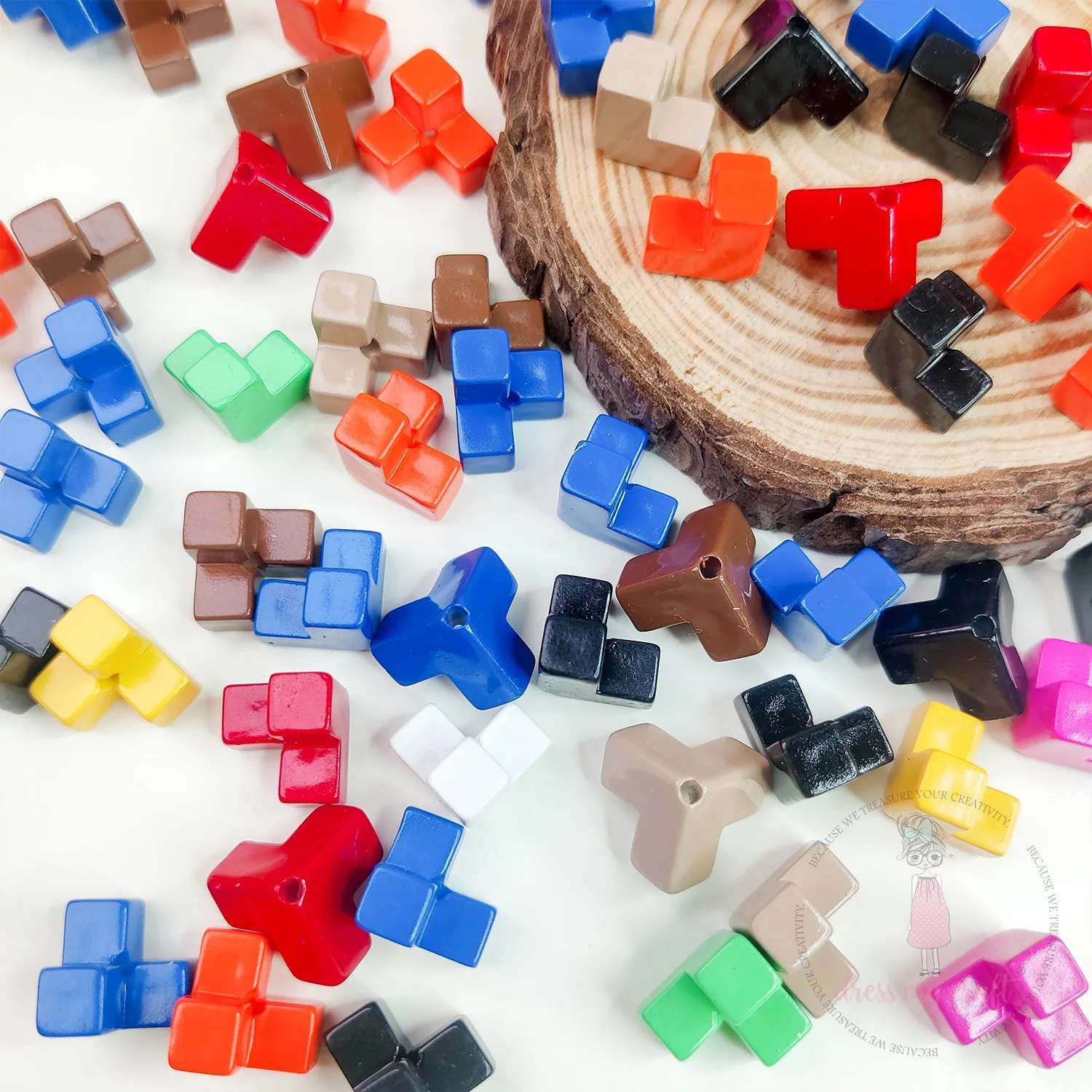 Multicolor Cube Beads