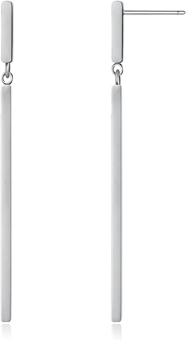 MUYAN Long Metal Bar Dangle Drop Earrings for Women Minimalist Vertical Bar Earrings