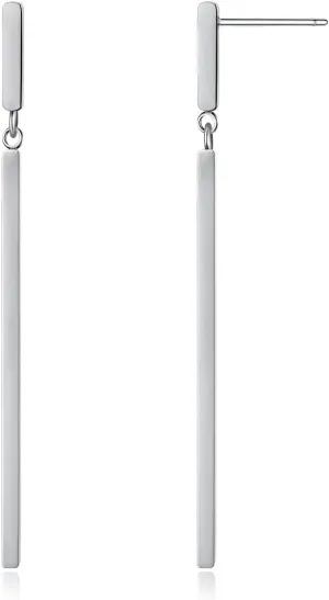 MUYAN Long Metal Bar Dangle Drop Earrings for Women Minimalist Vertical Bar Earrings