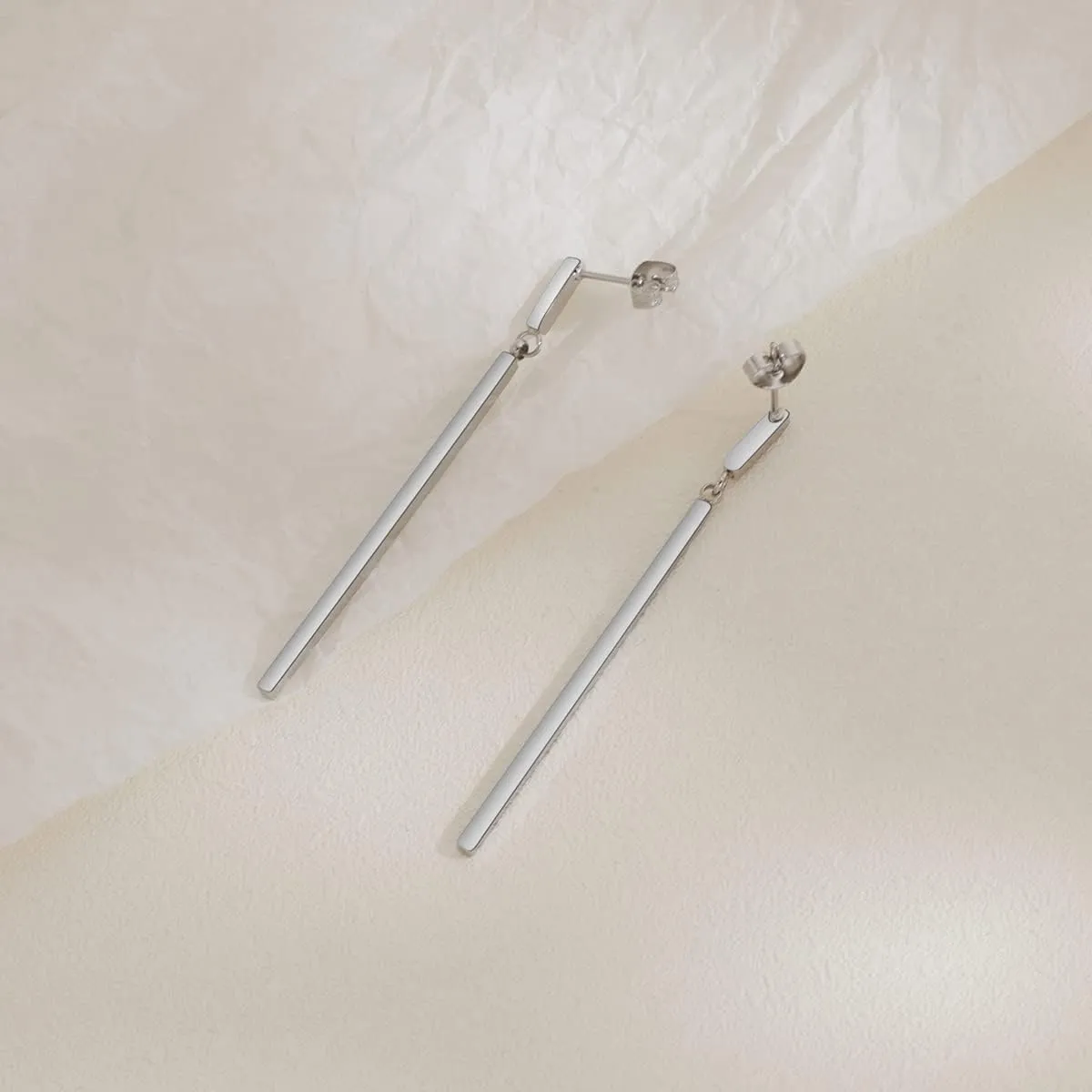 MUYAN Long Metal Bar Dangle Drop Earrings for Women Minimalist Vertical Bar Earrings