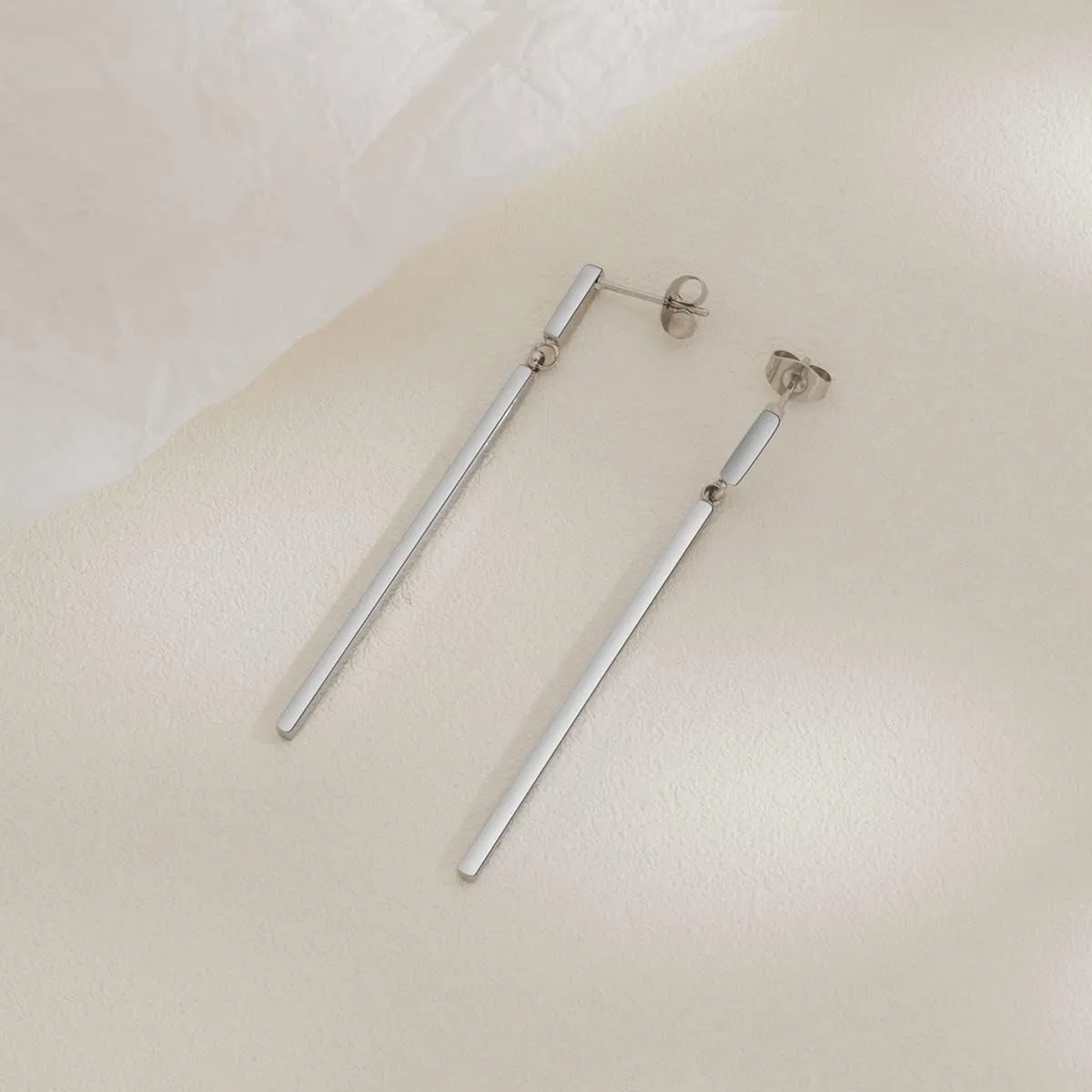 MUYAN Long Metal Bar Dangle Drop Earrings for Women Minimalist Vertical Bar Earrings
