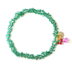 my tiny green agate cluster necklace