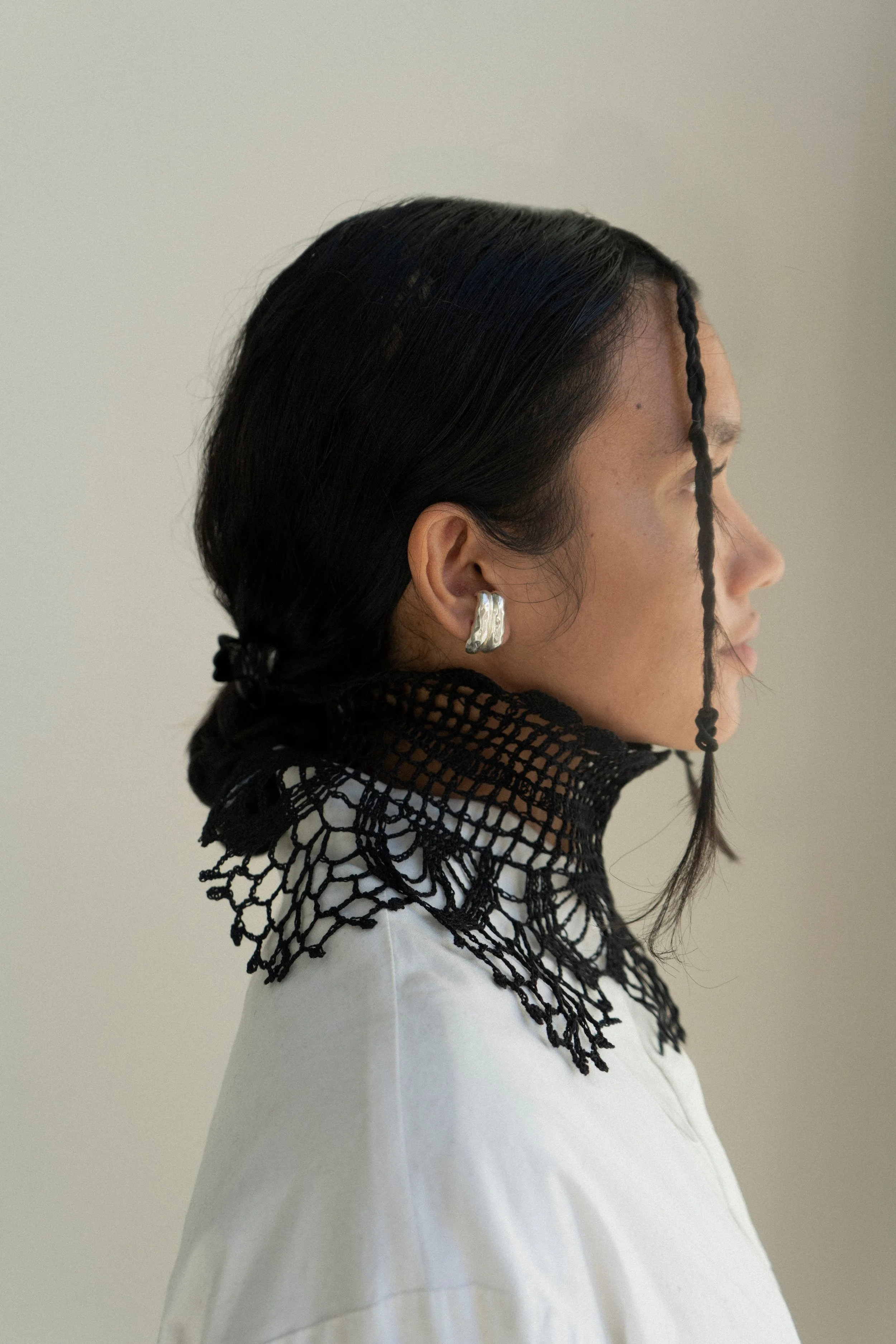 Mykhaylo Kotsyubynskyi Black Handmade Corchet Necklace