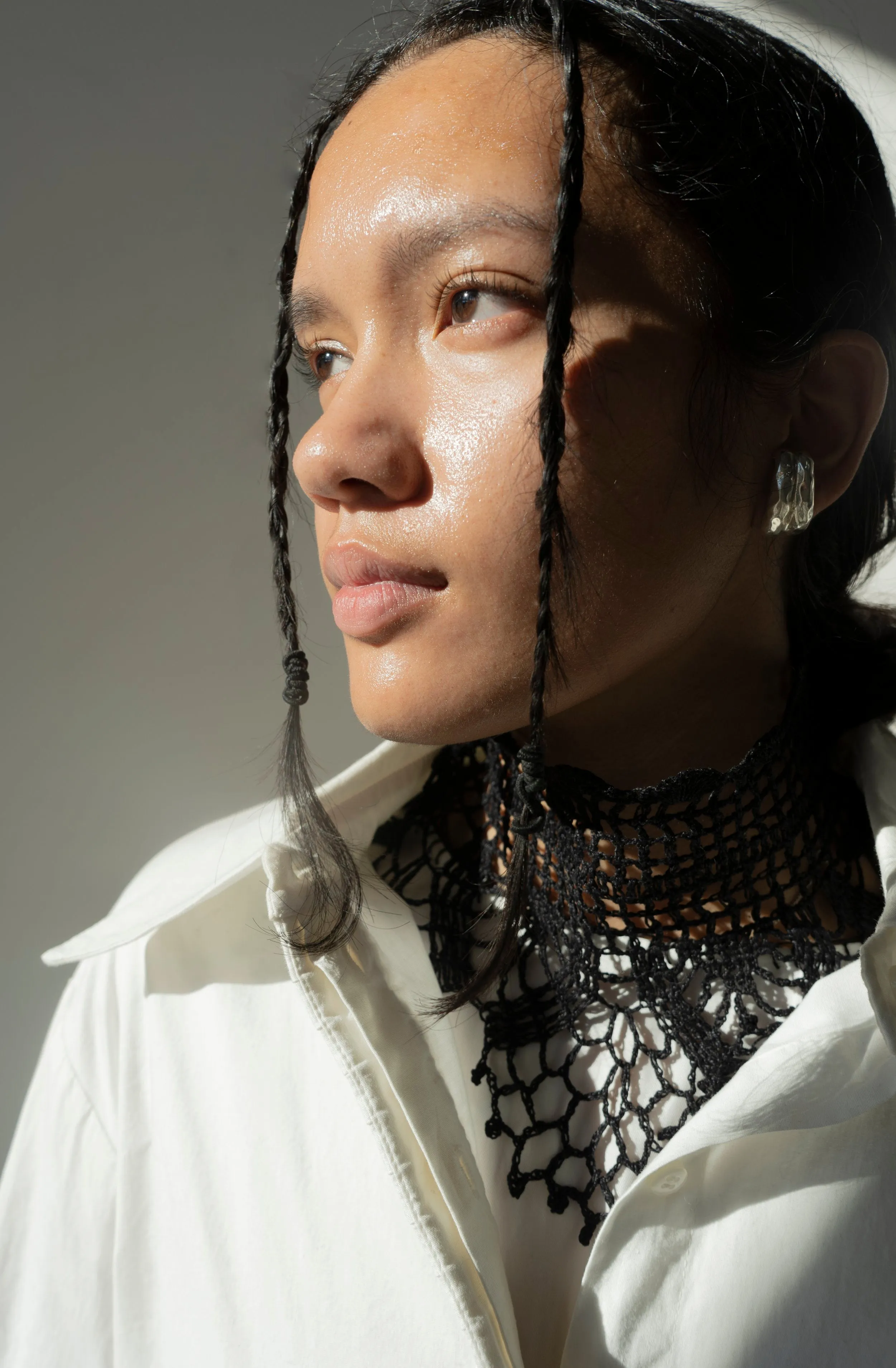 Mykhaylo Kotsyubynskyi Black Handmade Corchet Necklace