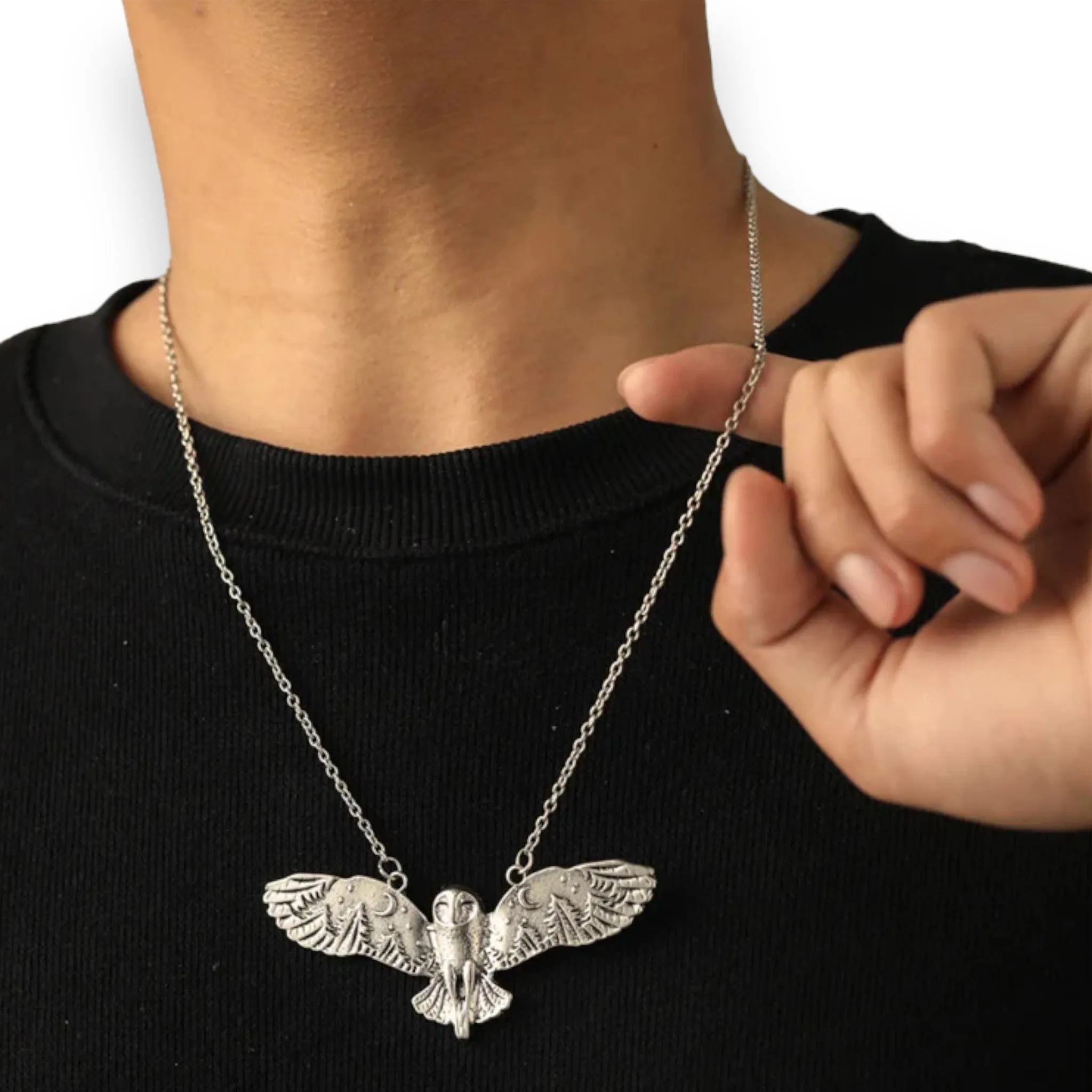 Mystical Full Flight Owl Necklace