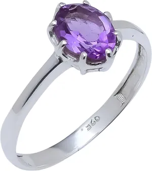 Natural Amethyst Ring-Handmade Silver Ring-925 Sterling Silver Ring-Oval Amethyst Designer Ring-Ring-February Birthstone-Promise Ring (SR-27)