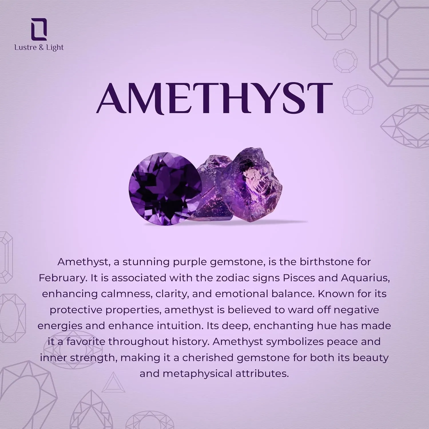 Natural Amethyst Stackable Ring for Women in Sterling Silver, February Birthstone Jewelry Gifts for Her (Round, Oval, Pear)
