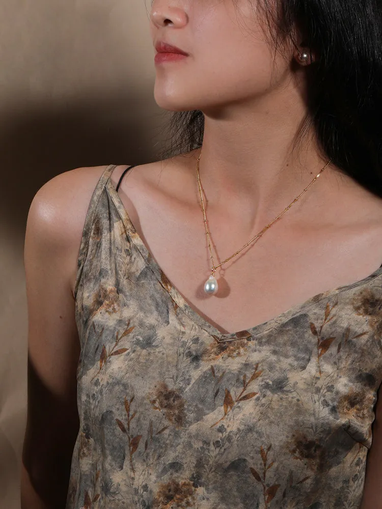 Natural Baroque Freshwater Pearl Pendant Necklace