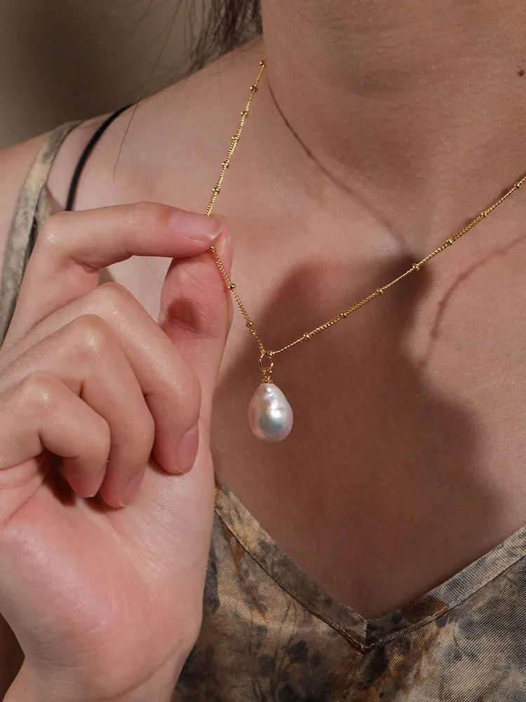 Natural Baroque Freshwater Pearl Pendant Necklace