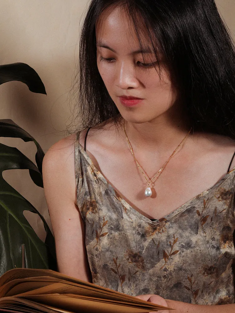 Natural Baroque Freshwater Pearl Pendant Necklace