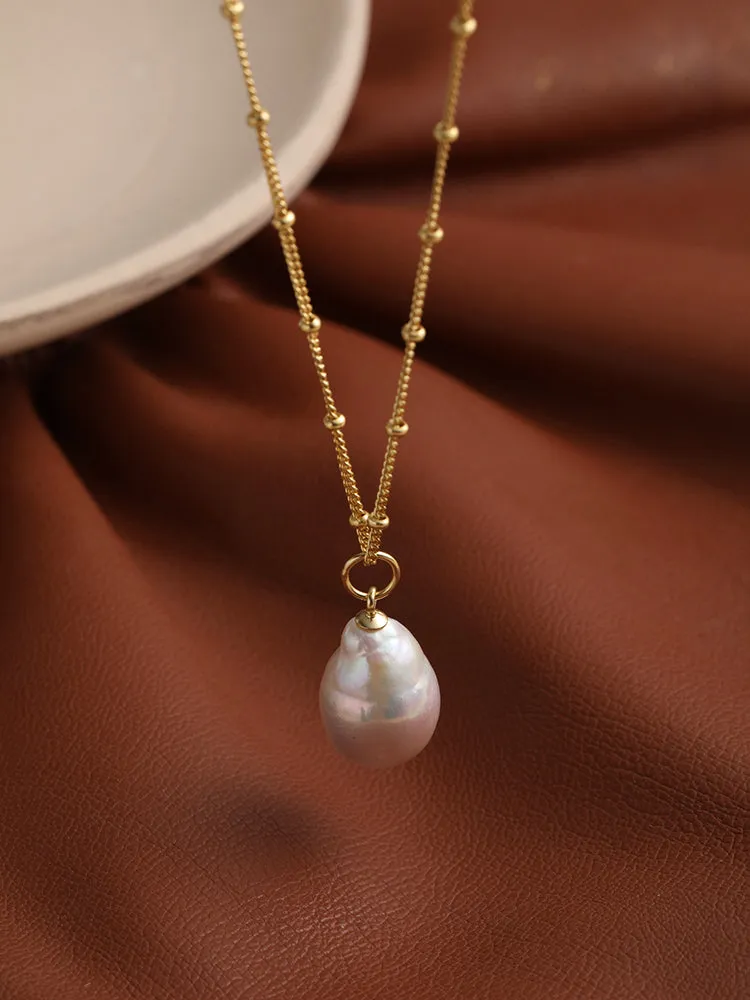 Natural Baroque Freshwater Pearl Pendant Necklace