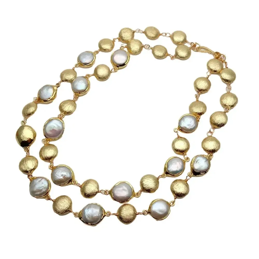 Natural Coin Pearl Multi-Strand Necklace