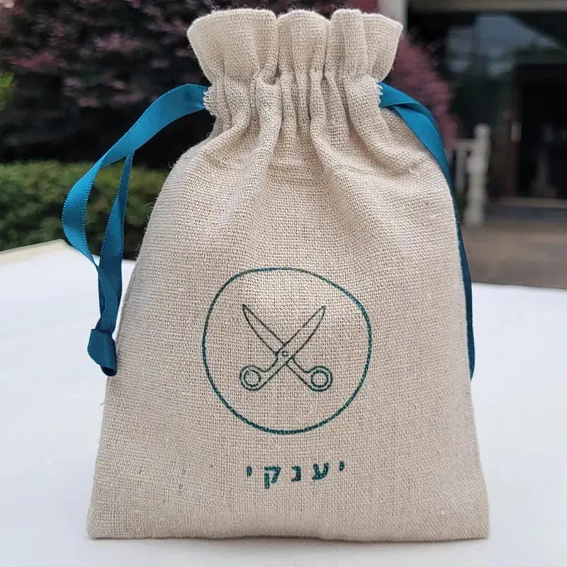 Natural Linen Ribbon Gift Bags 8x11cm 9x12cm 10x15cm 13x17cm 50pcs/Lot Jute Drawstring Dust Sack Jewelry Pouch