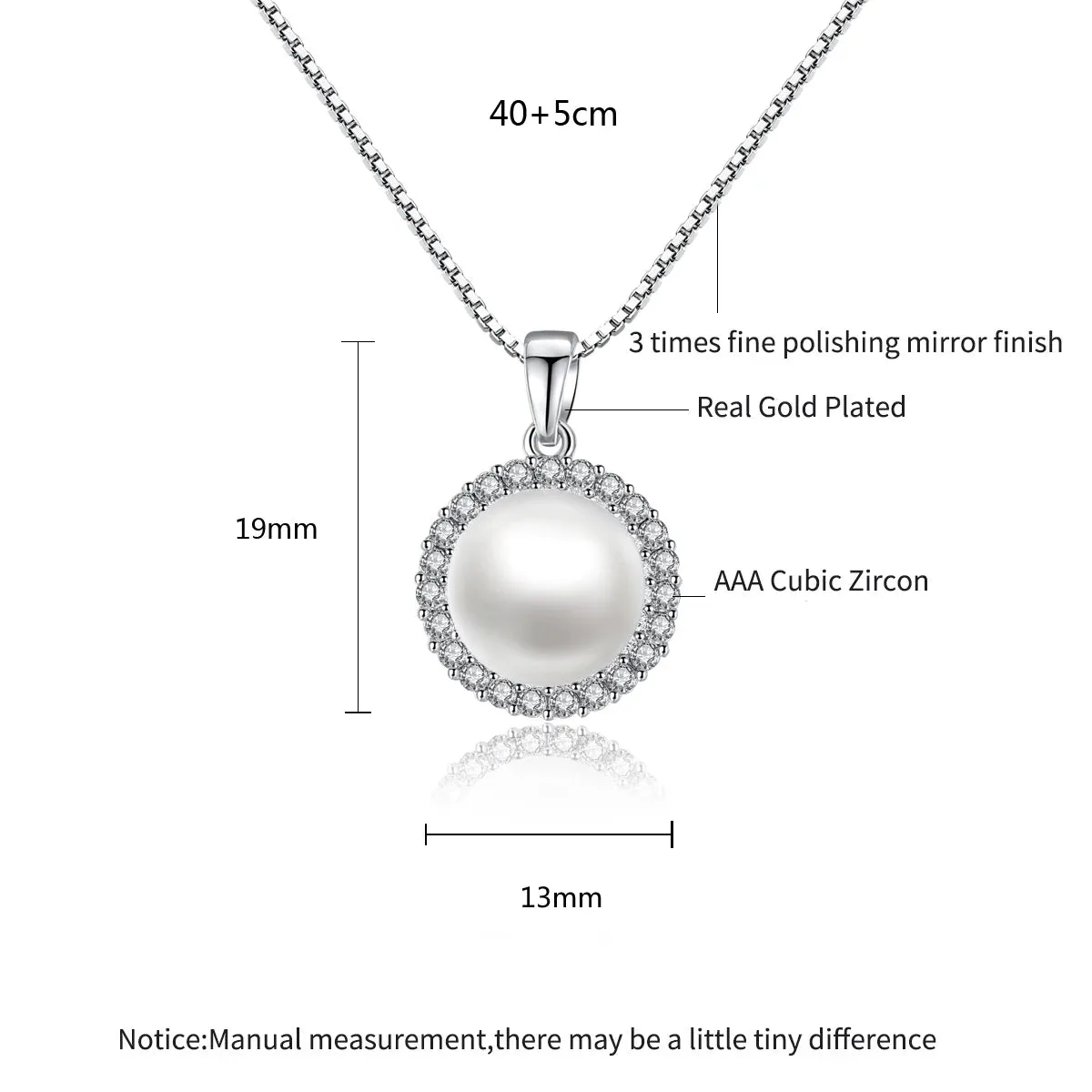 Natural Pearl CZ Drop Necklace