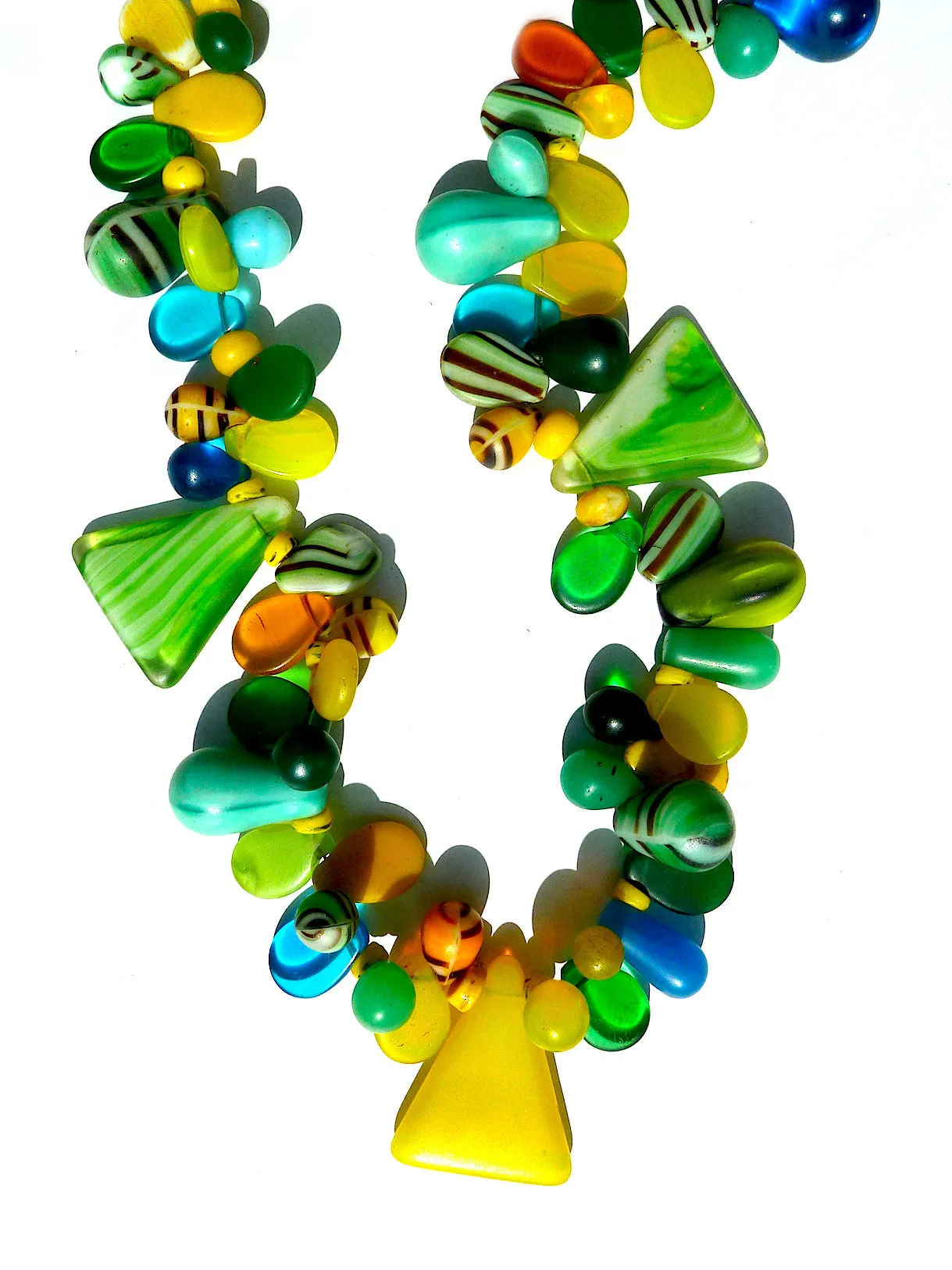 Necklace African Glass Triangles