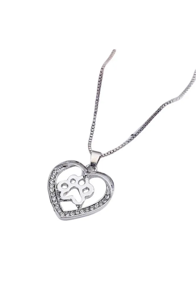 Necklace For Women Personalized Fashion Jewelry Crystal Rhinestone Dog Paw