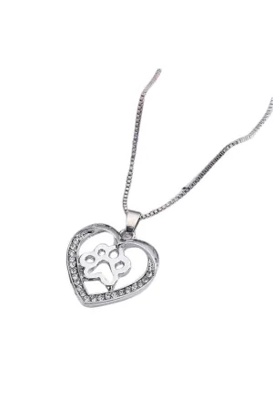 Necklace For Women Personalized Fashion Jewelry Crystal Rhinestone Dog Paw