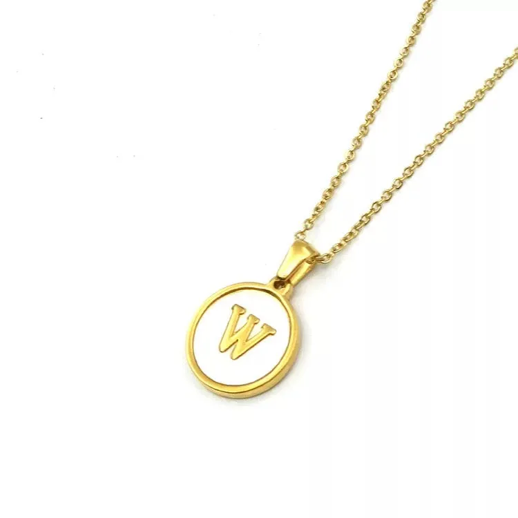Necklaces - Round Pendant Initial Necklace