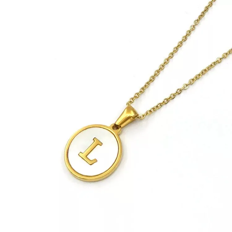 Necklaces - Round Pendant Initial Necklace