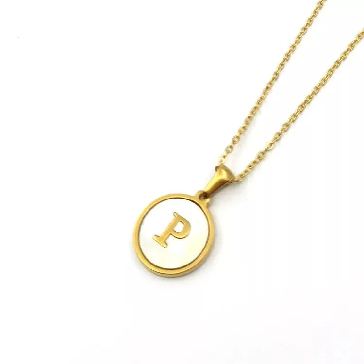 Necklaces - Round Pendant Initial Necklace
