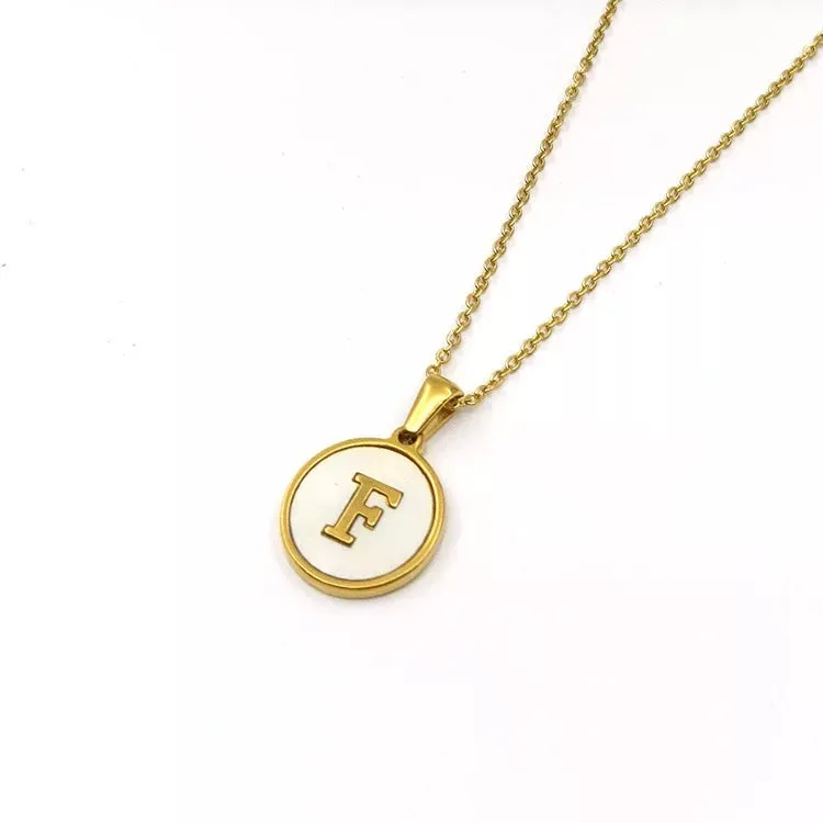 Necklaces - Round Pendant Initial Necklace