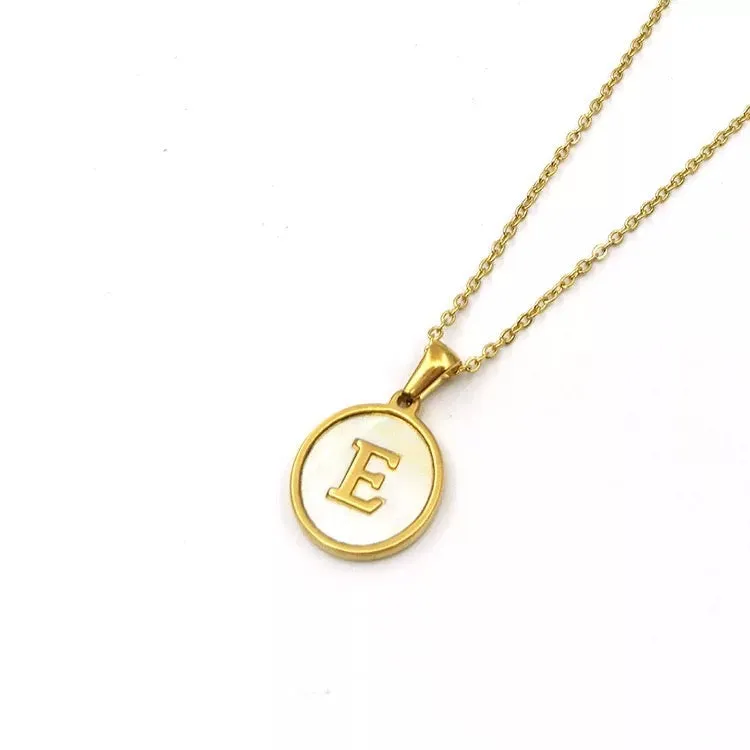 Necklaces - Round Pendant Initial Necklace