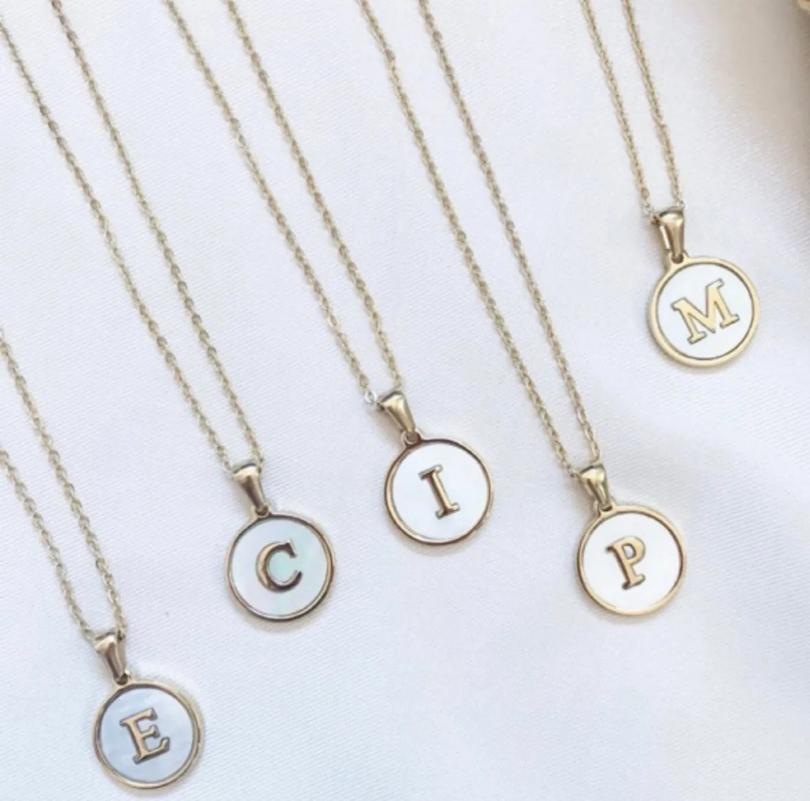Necklaces - Round Pendant Initial Necklace