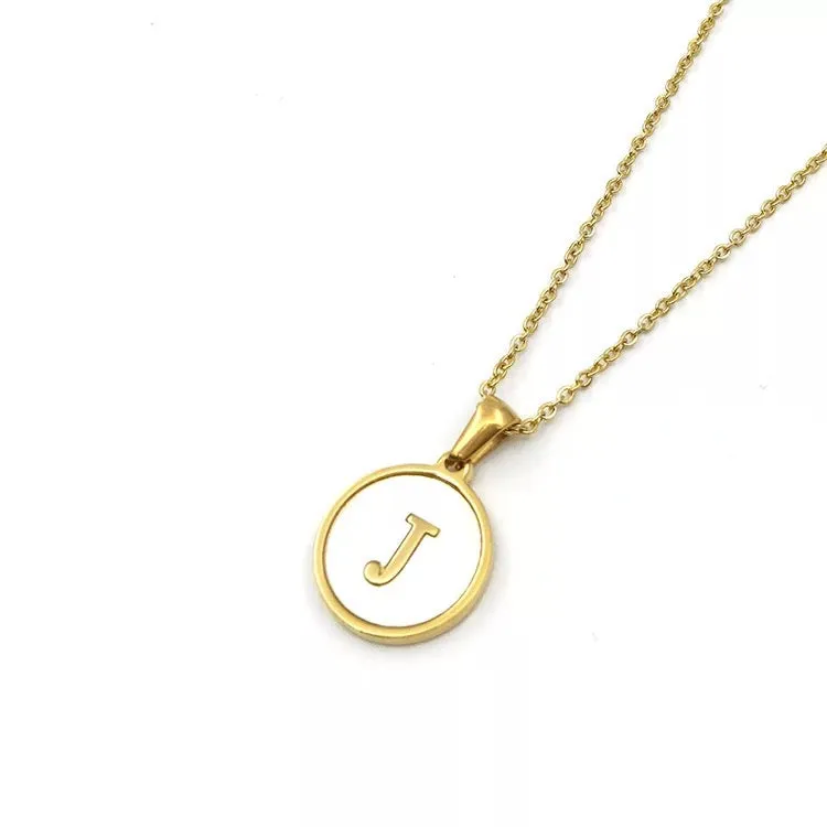 Necklaces - Round Pendant Initial Necklace