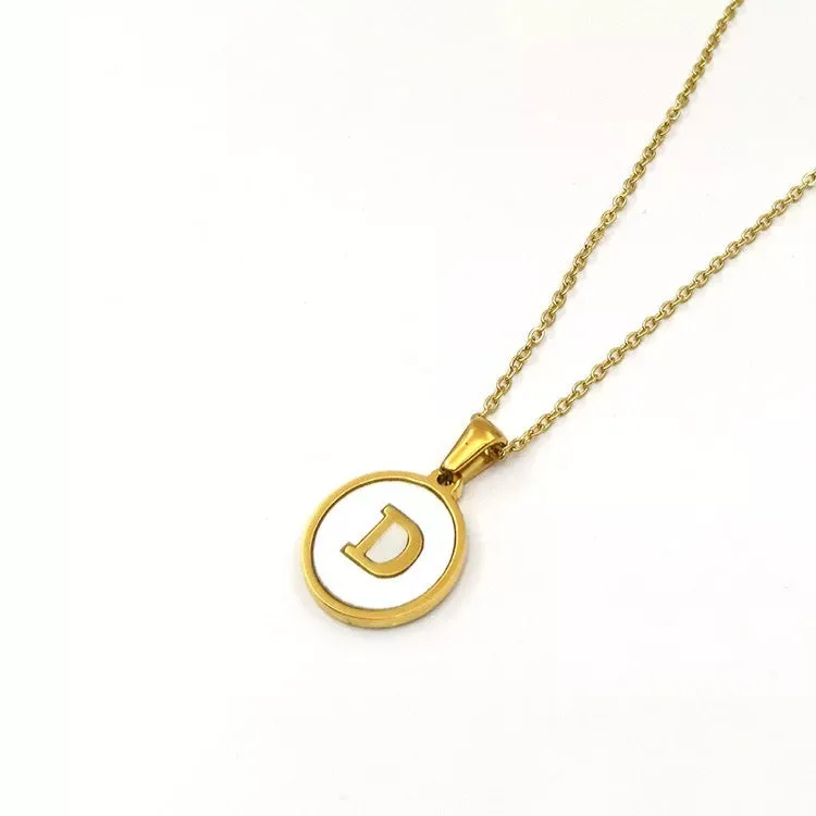 Necklaces - Round Pendant Initial Necklace