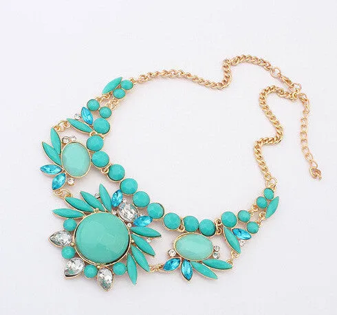 New Arrival Fashion Jewelry Trendy Women Necklaces & Pendants Link Chain Short Statement Necklace Resin Pendant For Gift
