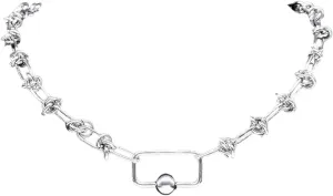 New For Fashion 2024 Punk Exaggerated Personalized Buckle Metal Choker Necklace Women Men Stainless Steel Fashion Clavicle Chain Necklace Jewelry Fashion Accessories Creative Gift