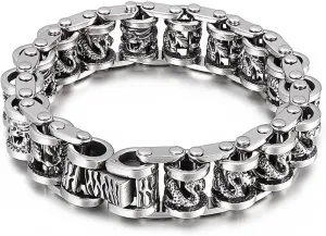 New Hand Jewelry Vintage Distressed Personality Creative Dragon Bicycle Chain Men's Stainless Steel Bracelet