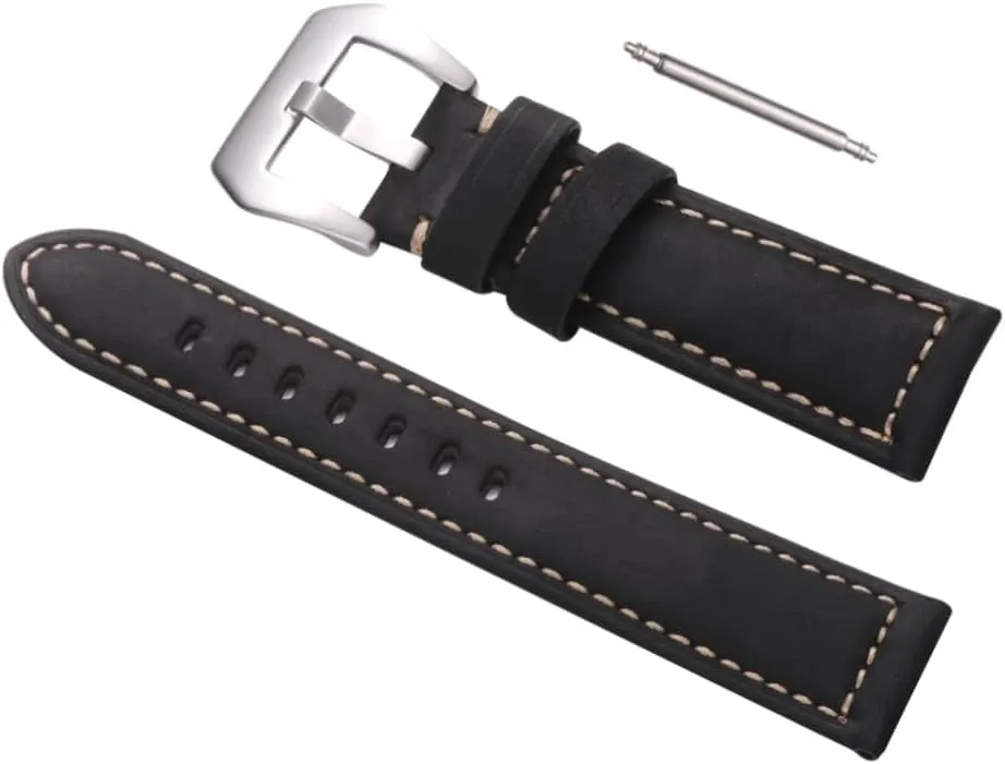 NOLITOY Watchband Mm Large Dial Watchband Retro Style Comfortable Sports Watch Strap Black