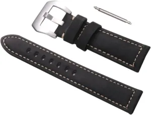 NOLITOY Watchband Mm Large Dial Watchband Retro Style Comfortable Sports Watch Strap Black
