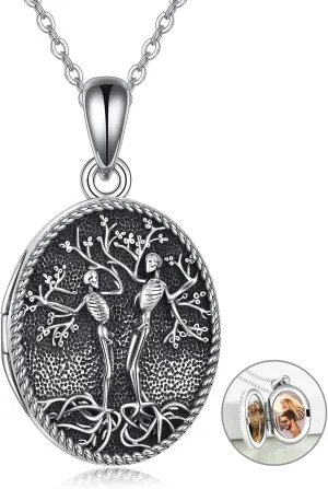 ONEFINITY Tree of Life Locket Necklace Sterling Silver Locket Necklace That Holds Pictures Tree of Life Locket Pendant for Women Wife Girlfriend