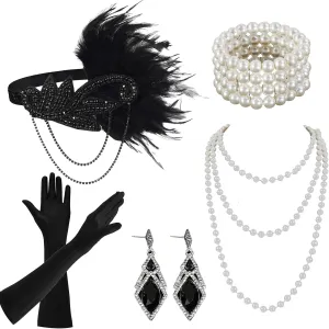 ONUPGO Flapper Accessories Set 1920s Great Gatsby Costume outfit for Women Girls Roaring 20s Accessories Jewelry Headpiece…