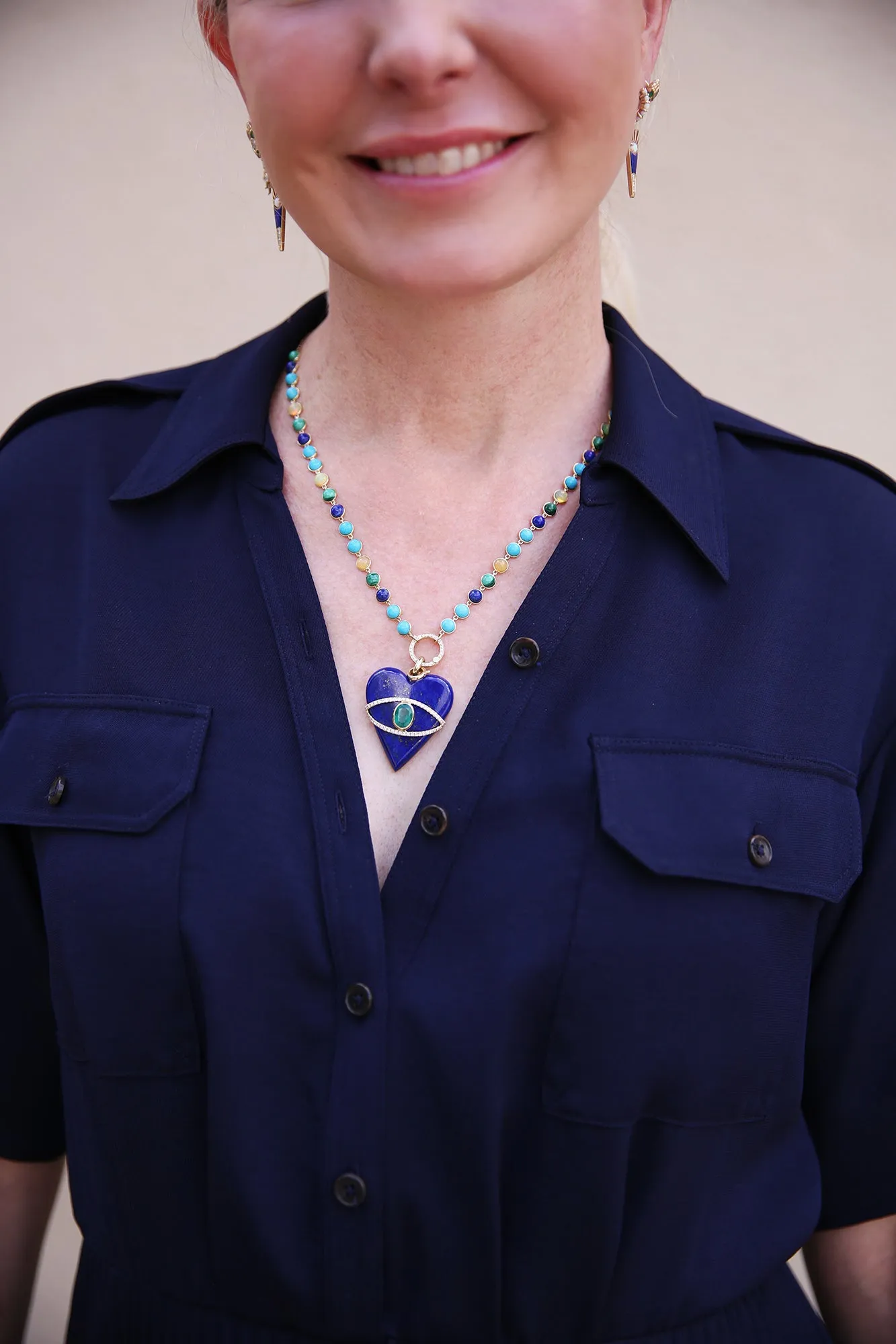 Opal Cabochon Closure Necklace